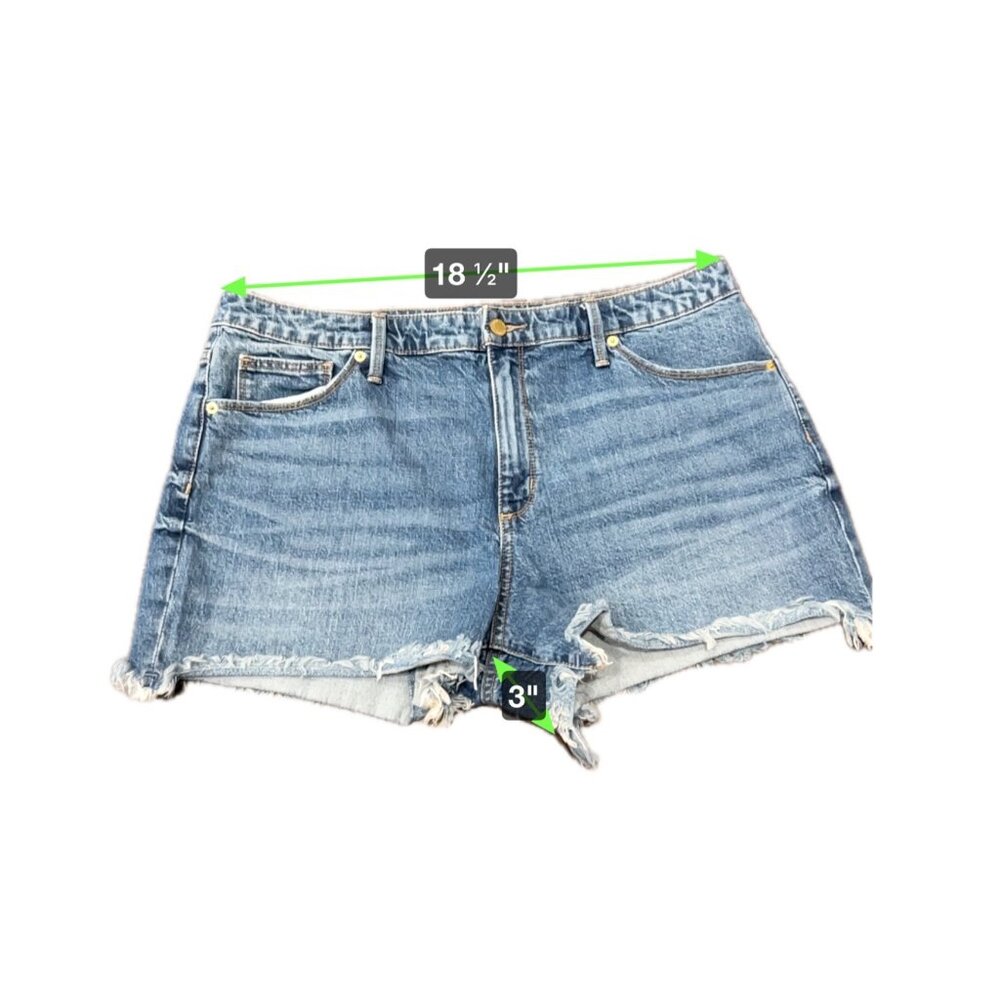 Universal Thread Womens High Rise Shortie Denim Shorts Frayed Hem Size 16 - Picture 9 of 9